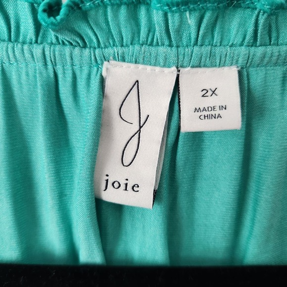 JOIE Green Sleeveless Ruffle Blouse Size 2X - Picture 9 of 10
